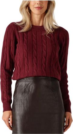 Copenhagen Muse Cmkotom Pullover - Dames - Ronde hals truien - Rood - XS - Katoen - Truien & Vesten