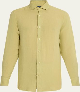 Frescobol Carioca Mens Antonio Linen Casual Button-Down Shirt