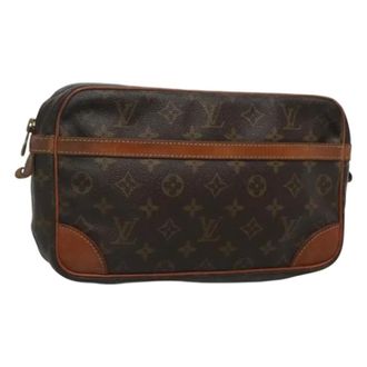 Louis Vuitton Pre-owned Canvas clutches - Dames - Pre-owned - Bruin - Maat: ONE Size Leer