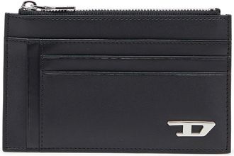 Diesel Leather card holder with zip pocket - Card cases - Man - Black
