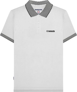 Lambretta Heren SS25 Tweekleurig Poloshirt (Wit)
