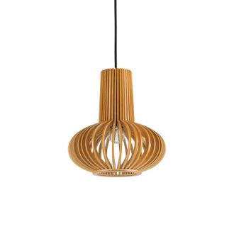 Netlighting Citrus 1 Light Ceiling Pendant Wood E27 in Brown