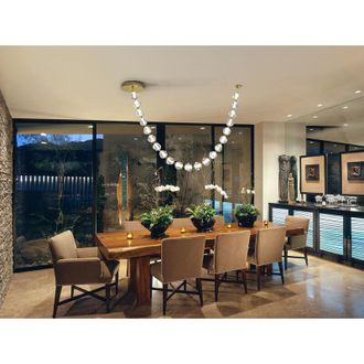 Schuller L&aacute;mpara De Techo Alargada Zaria Ii Oro/transp Dimable 21l