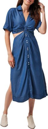 Travis Mathew Old Havana Cutout Button-Up Midi Dress in Copen Blue at Nordstrom Rack, Size X-Small