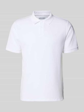 Jack & Jones Jack & Jones Regular Fit Poloshirt mit Strukturmuster Modell AUSTIN in Weiss, Gr&ouml;&szlig;e XXL