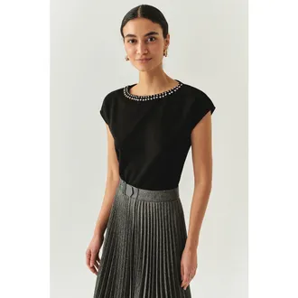 Exquise Scout Dropped Shoulder Knit Blouse in Black at Nordstrom, Size X-Small