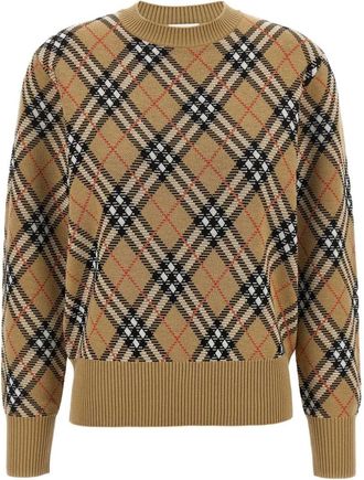 Burberry Check-Pattern Wool Sweater Clothing