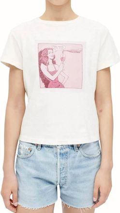 Re/Done Classic Drink Wine Tee In White