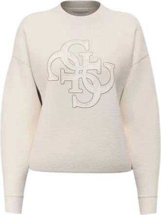 Guess Evelyn Triangle Logo Sweatshirt - Dames - Sweatshirts - Beige - S - Hoodies & sweatvesten