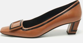 Roger Vivier Brown Leather Trompette Pumps