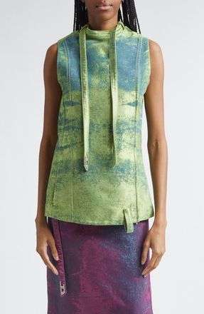 Diesel De-Vantos Satin Denim Vest in Green at Nordstrom, Size X-Large