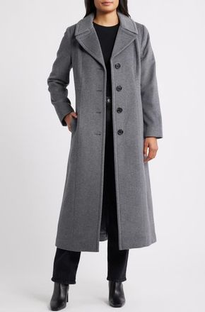 London Fog Wool Blend Longline Coat in Light Grey at Nordstrom, Size X-Large
