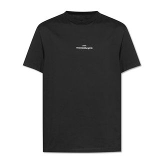 Maison Margiela T-Shirts, male, Black, Size: 2XS Distorted Logo T-Shirt
