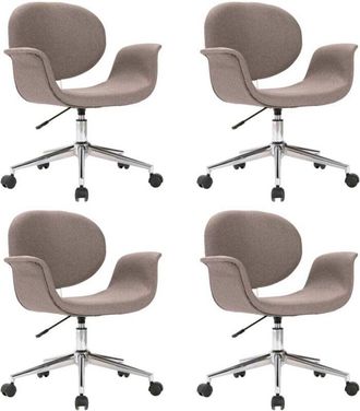 vidaXL Sillas De Comedor Giratorias 4 Unidades Tela Color Gris Taupe Vidaxl