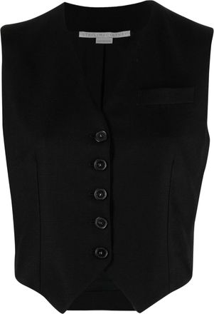 Stella McCartney gilet canvas vest - women - Viscose/Cotton/Viscose - 38 - Black