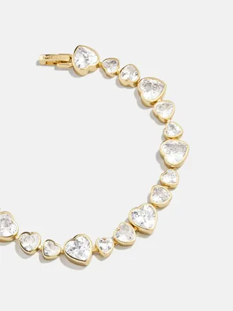 BaubleBar Zadie Heart Tennis Bracelet In Clear