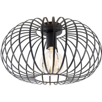 QAZQA Dise&ntilde;o L&aacute;mpara De Techo Inteligente Negra 39 Cm Con Wi-fi G95 - Johanna Acero Redonda Adecuado Para Led Max. 1 X 4.9 Watt - Qazqa