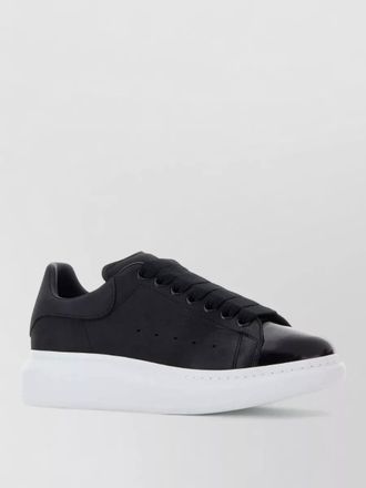 Alexander McQueen leather sneakers contrast sole low top