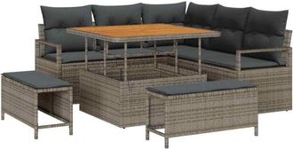 vidaXL Vidaxl - Conjunto De Sof&aacute; De Jard&iacute;n 8 Pcs Gris 100 X 100 X 71 Cm