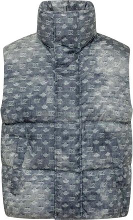 Dsquared2 Monogram Down Vest - Heren - Bodywarmers - Blauw - M - Jassen