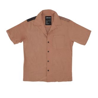 The Hundreds Face Woven Short Sleeve Shirt - Heren - Korte mouwen Overhemden - Bruin - M - Rayon - Overhemden