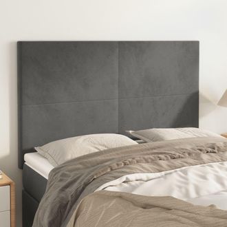 vidaXL Cabeceros 4 Unidades Terciopelo Gris Oscuro 72x5x78/88 Cm Vidaxl