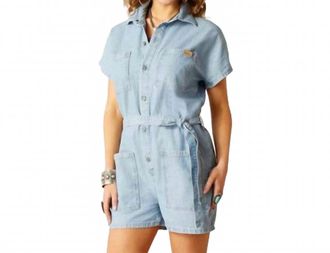 Ariat Virginia Romper In Herringbone Denim