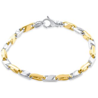 Pompeii3 Mens Solid 14k Yellow Gold 22 grams Designed Link 5mm Heavy Masculine Bracelet 8