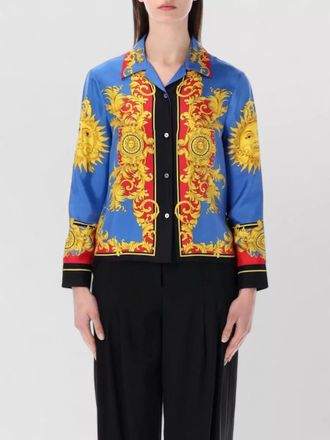 Versace silk twill shirt mythological sun print