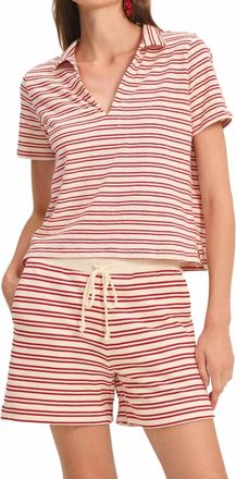 Velvet Amy Stripe Short In Natural/red