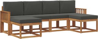 vidaXL Conjunto De Sof&aacute;s De Exterior 6 Uds. Natural Y Antracita Vidaxl