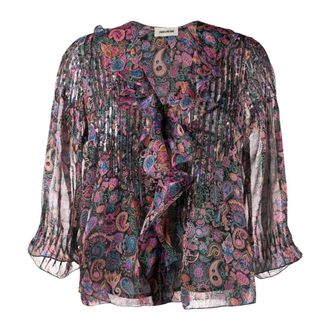 Zadig&Voltaire Camicetta con stampa Paisley - - Blouses & Shirts - Donna - Multicolore - M