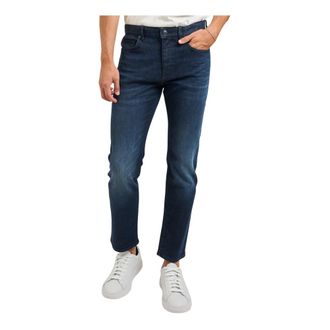 HUGO BOSS Jeans, Heren, Blauw, W34, Katoen, Donkerblauwe Slim Fit Jeans