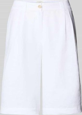 Christian Berg Loose Fit Bermudas aus reinem Leinen in Weiss, Größe 36