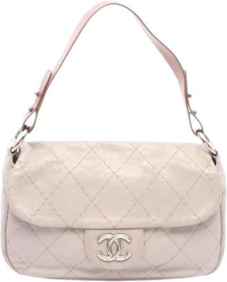 Chanel Pre-owned Ultra Stitch Leren Schoudertas - Dames - Vintage Schoudertas - Beige - ONE Size - Leer - Vintage