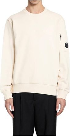 C.P. Company Diagonal Raised Fleece Crewneck Sweatshirt - Heren - Sweatshirts - Beige - XL - Katoen - Hoodies & sweatvesten