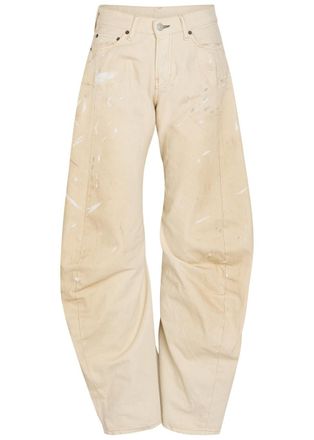 Acne Studios 2006F Paint-splatter Curved Wide-leg Jeans - White - 27 (W27 / UK8-10 / S)