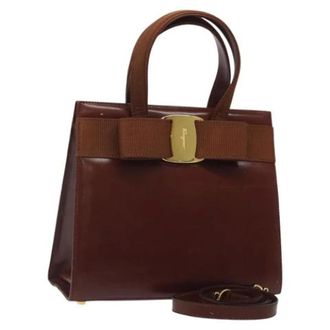 Ferragamo Pre-owned Handbags, female, Brown, Size: ONE SIZE Pre-owned Leather Handbag