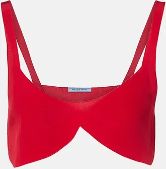 Prada Top de crep&eacute; de china de seda