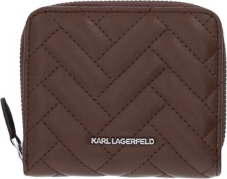 Karl Lagerfeld Accessoires, Dames, Bruin, ONE Size, Leer, K/Brick Portemonnee