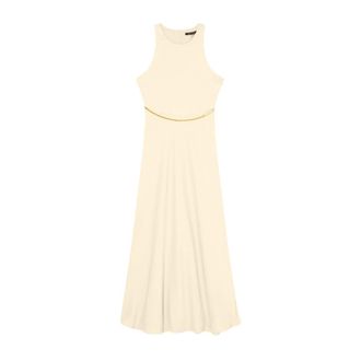 A|X Armani Exchange Abito midi svolazzante in raso di cr&ecirc;pe - female - Armani Exchange - Maxi Dresses - Yellow - 2XS - Dresses