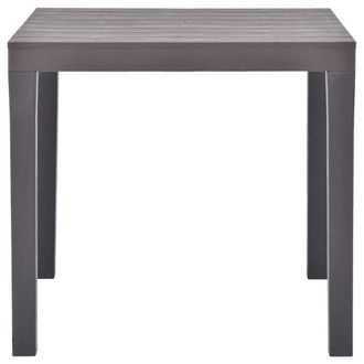 Berkfield Home Garden Table Mocca 78x78x72 cm Plastic in Grey | Size: 78 x 78 x 72 cm