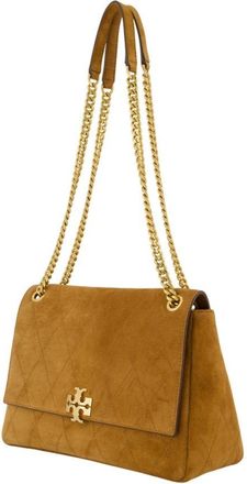 Tory Burch Womens Charlie Shoulder Bag - Tory Burch Leather Brown Calfskin Shoulder-Hobo-Bags
