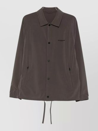 Emporio Armani logo overshirt raglan sleeves drawstring hem