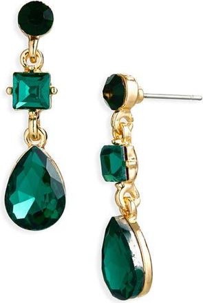 Cara Crystal Drop Earrings in Gold/Green at Nordstrom Rack