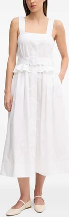 Pedro del Hierro Abito midi con cintura - Bianco