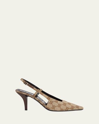 Gucci Tom GG Canvas Slingback Pumps