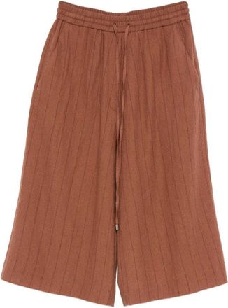 Alysi Wide Broeken - Dames - Wijde Broeken - Bruin - 2XS - Broeken