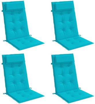 vidaXL Vidaxl - Cojines Para Silla Con Respaldo Alto 4 Uds Tela Oxford Turquesa