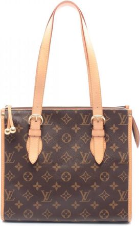 Louis Vuitton Brown Coated Canvas Pvc Monogram Leather Handbag Tote Bag (Pre-Owned)